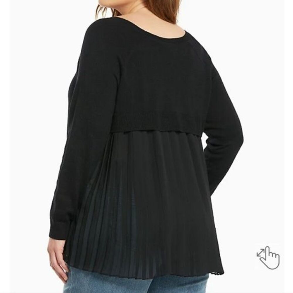 TORRID PLEATED CHIFFON BACK SWEATER XL